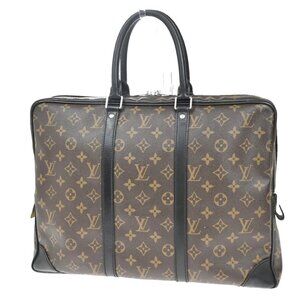 LOUIS VUITTON Porte Documents Voyage Hand Bag Monogram Macassar